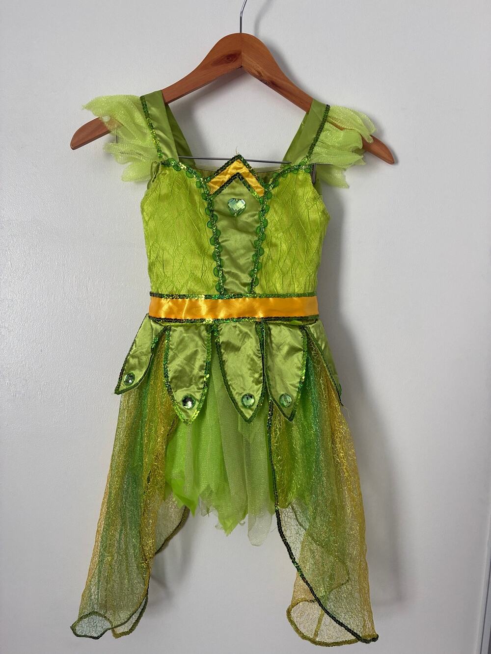 Teetot Tinkerbell Garden Fairy Lime Green Halloween Costume Tutu Skirt Size 5-6